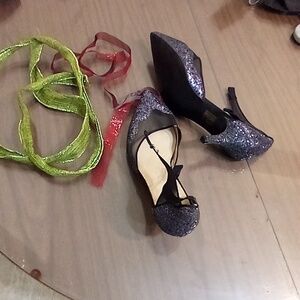 Midnight velvet sparkle pumps